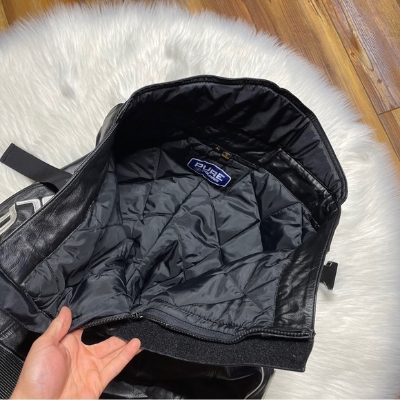 Polaris Pure Black Leather Insulated Snowmobile Pants - Picture 8 of 11